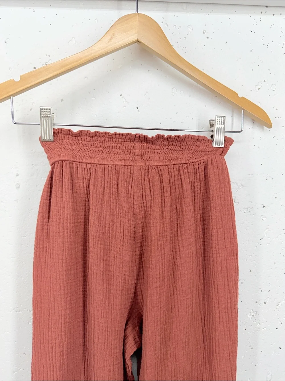 Marine Layer Women’s Size Small Corinne Rust Cotton Wide Leg Pants